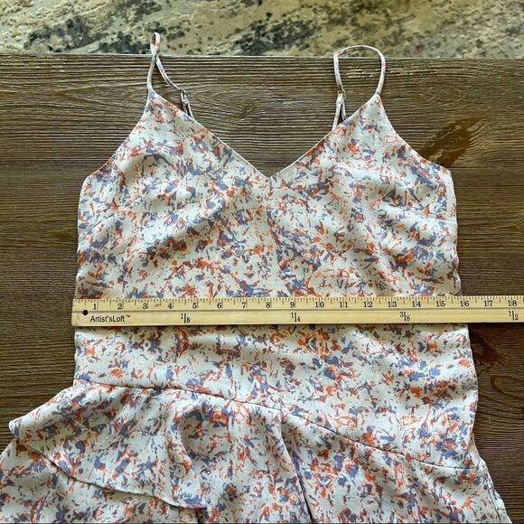 Prose and Poetry Asymmetrical Chiffon Ruffle Floral Spaghetti Strap Dress - Picture 13 of 16